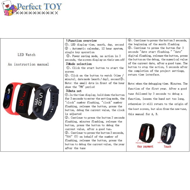 Đồng Hồ Điện Tử Đeo Tay Mặt Vuông Họa Tiết Hoạt Hình Cho Học Sinh