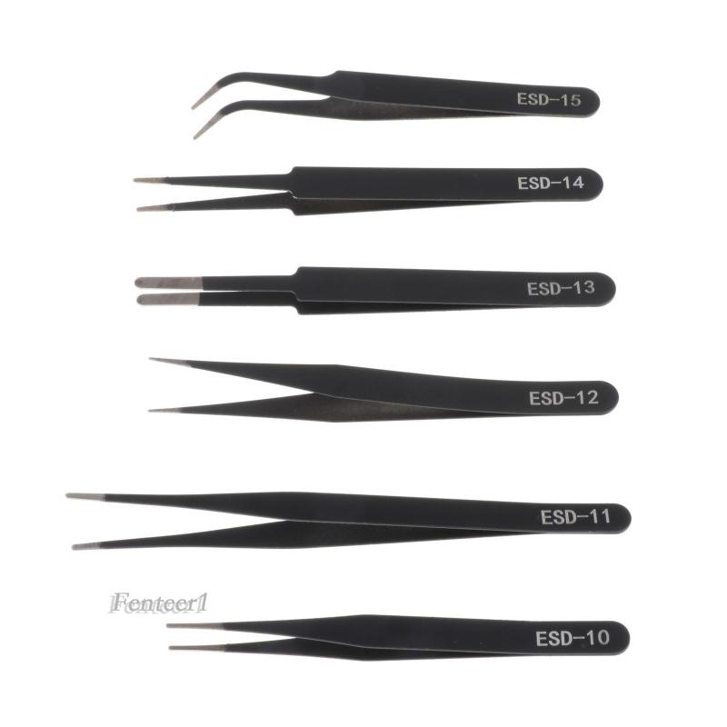 Set 6 Nhíp Gắp Bằng Thép Không Gỉ Chuyên Dụng Cho Thợ Sửa Chữa Điện