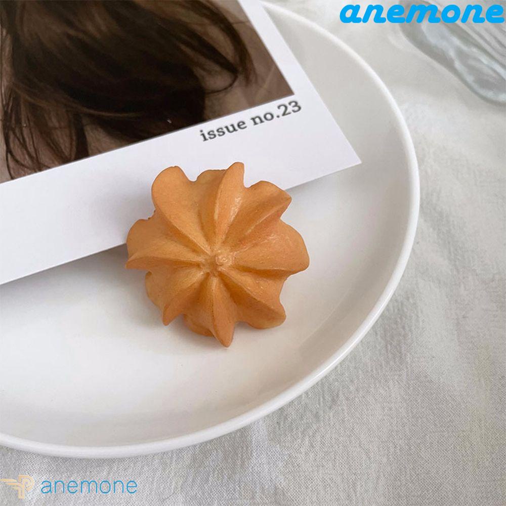 ANEMONE Kẹp Tóc Nhựa Hình Bánh Quy Hoạt Hình Dễ Thương Cho Bé Gái
