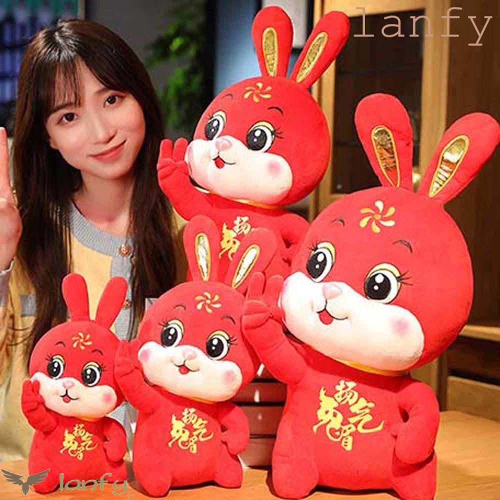 LANFY Thú Nhồi Bông Hình Thỏ Phong Cách Trung Hoa Cho Năm Mới