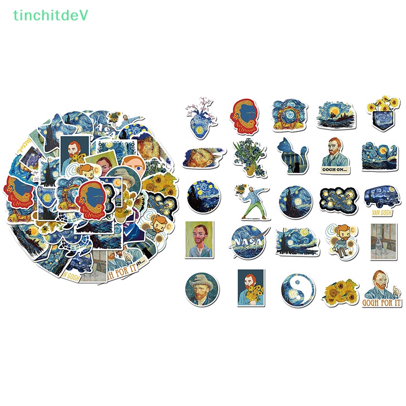Set 40 Sticker Vincent Willem Van Gogh Dán Trang Trí Nghệ Thuật
