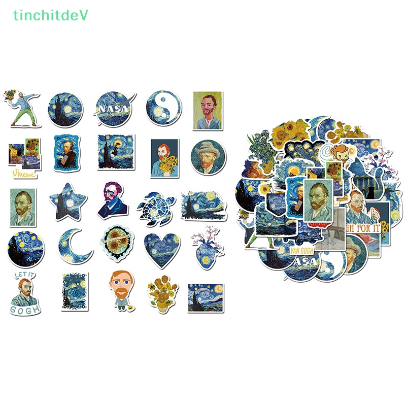 Set 40 Sticker Vincent Willem Van Gogh Dán Trang Trí Nghệ Thuật