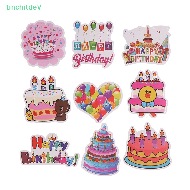 [TinchitdeV] 50 Miếng Dán Hoạt Hình Happy Birthday Trang Trí Laptop Điện Thoại Ván Trượt Xe Hơi [Mới]