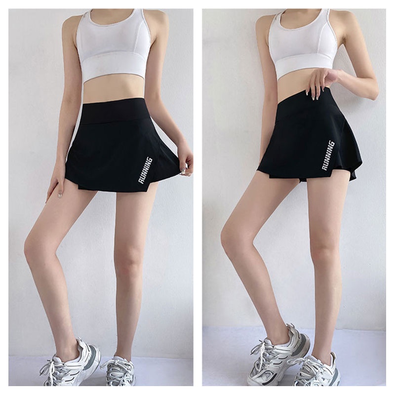 Chân váy nữ ngắn LOCO FISH giả hai mảnh cho tennis / yoga / chạy bộ