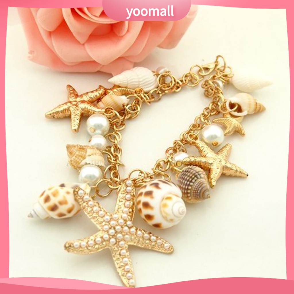 [YM] Vòng Đeo Tay Đi Biển Mạ Vàng Nhiều Kiểu Dáng Dễ Thương Có Thể Điều Chỉnh