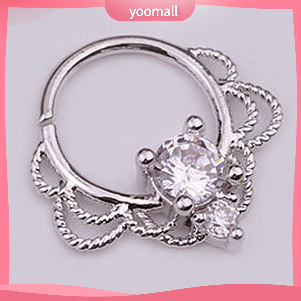 1 Khuyên Mũi Tròn Đính Đá Zircon Thời Trang