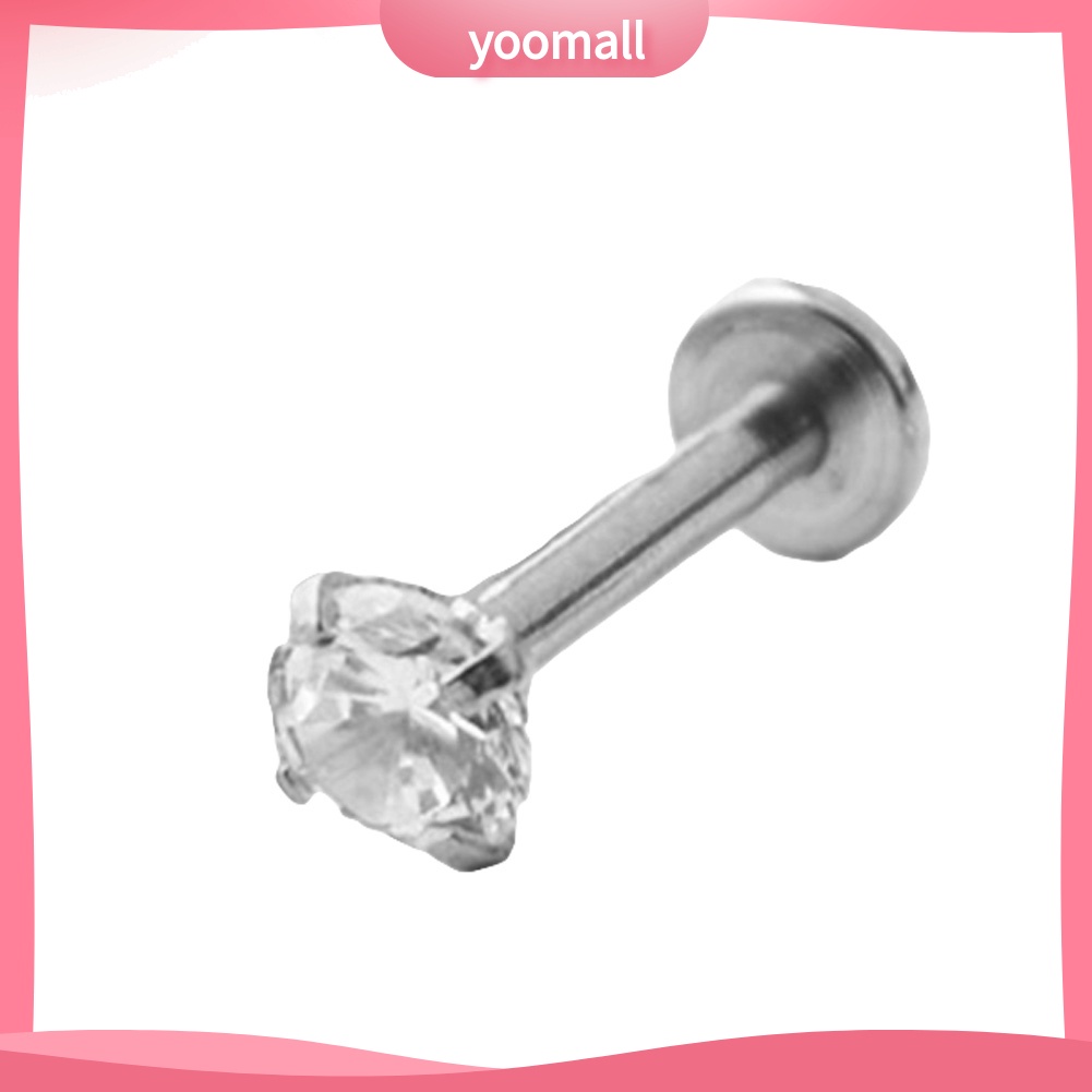 1 Khuyên Xỏ Môi / Tai / Môi Đính Đá Zircon Thời Trang Unisex
