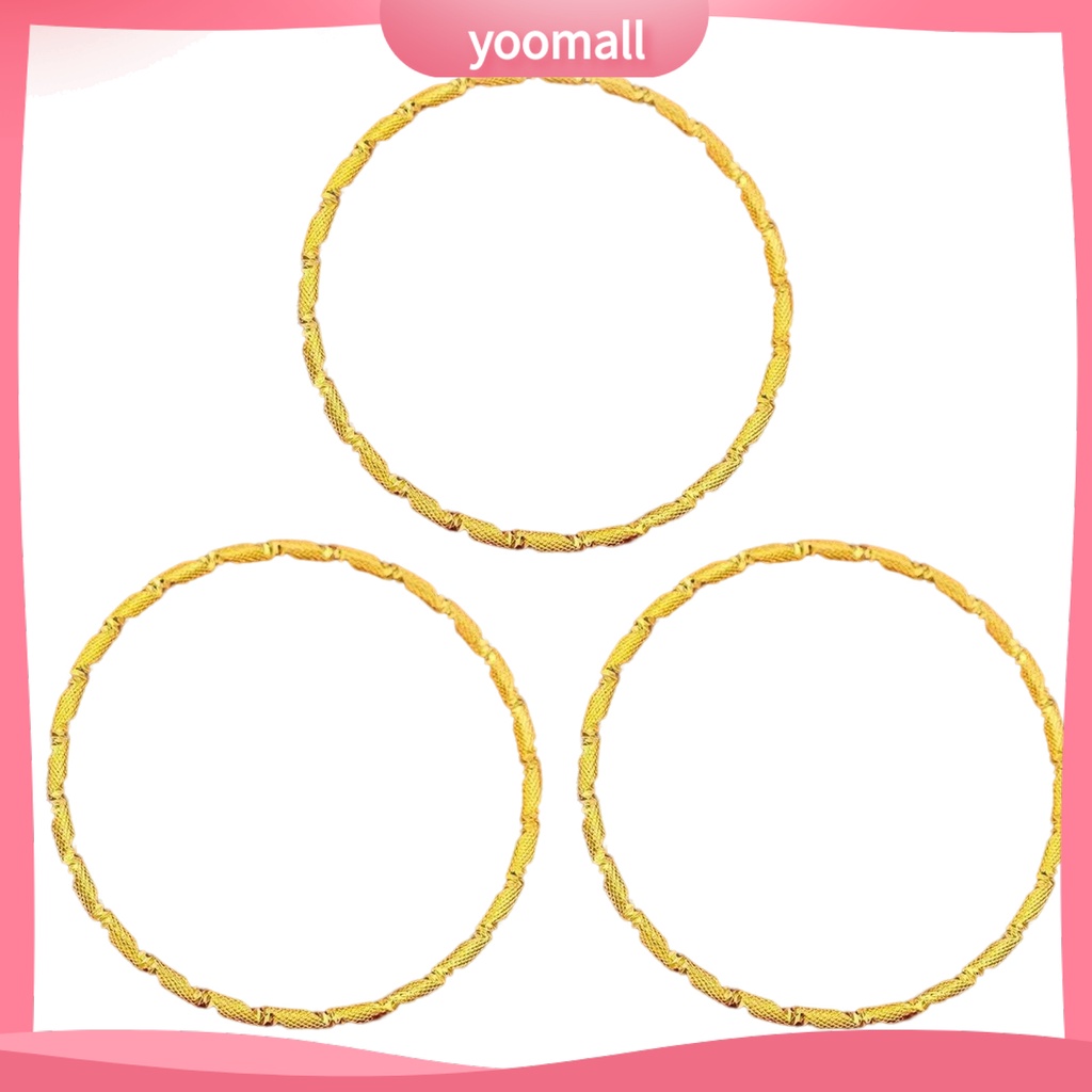 [YM] Set 3 Vòng Tay Bắt Mắt Màu Vàng Đồng Thau Tinh Tế Quyến Rũ Tinh Tế Hằng Ngày Cho Nữ Giới