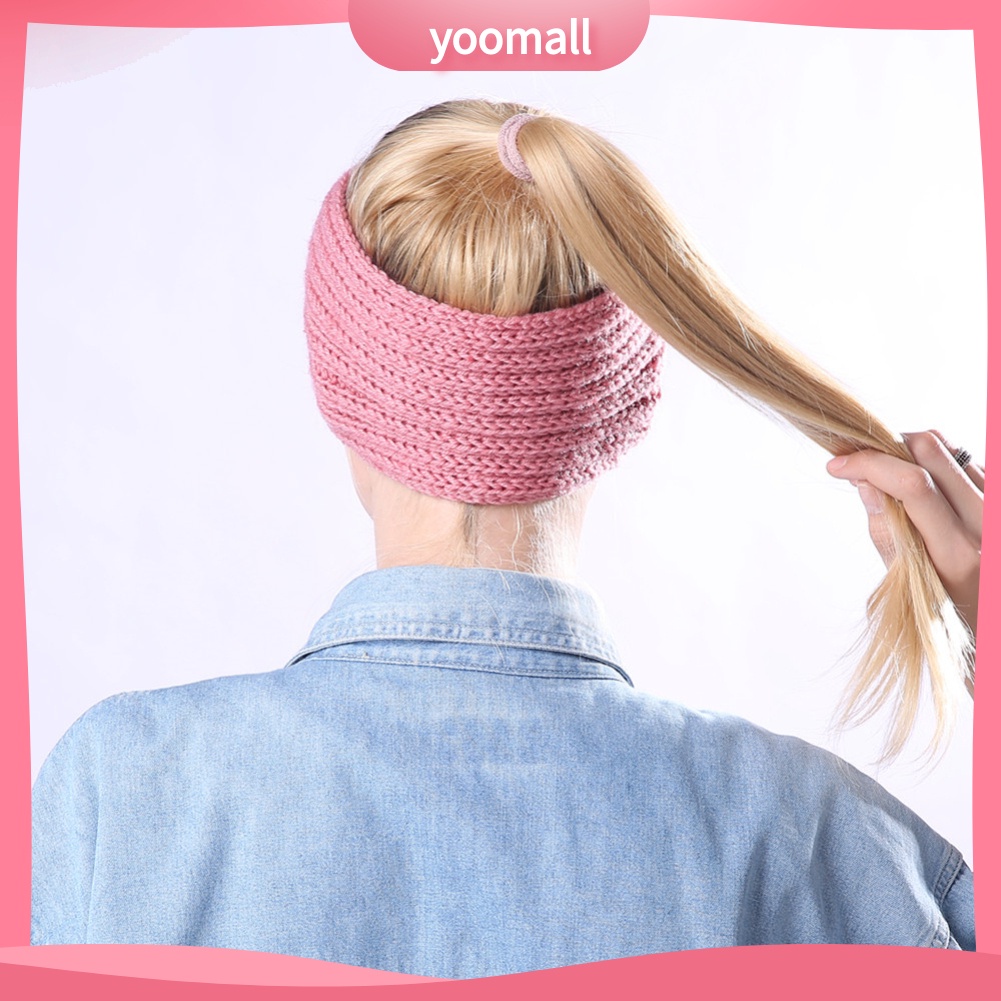 Băng Đô Dệt Kim Co Giãn Giữ Ấm Mùa Thu Đông Cho Nữ