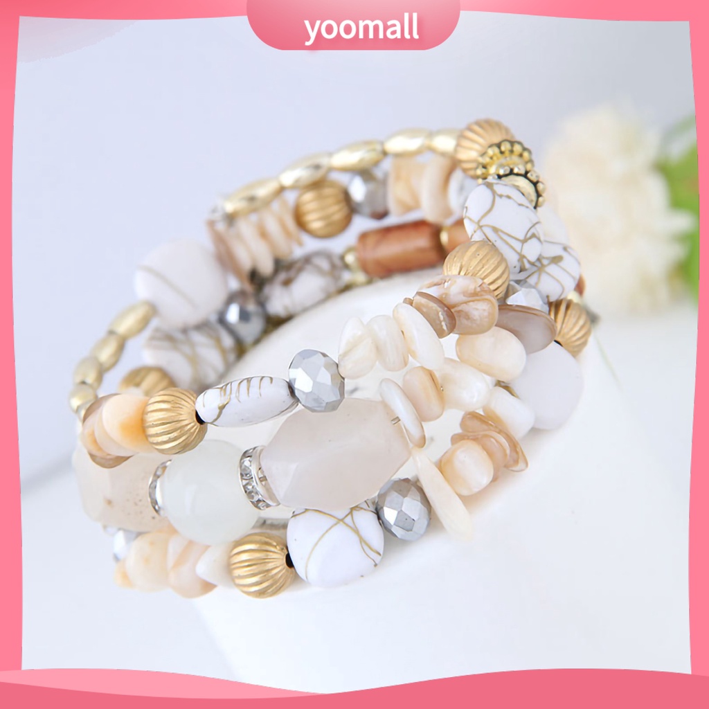 [YM] Vòng Tay Hạt Ngọc Lam Giả Pha Lê Phong Cách Vintage Dành Cho Nữ Sinh Mặc Hàng Ngày