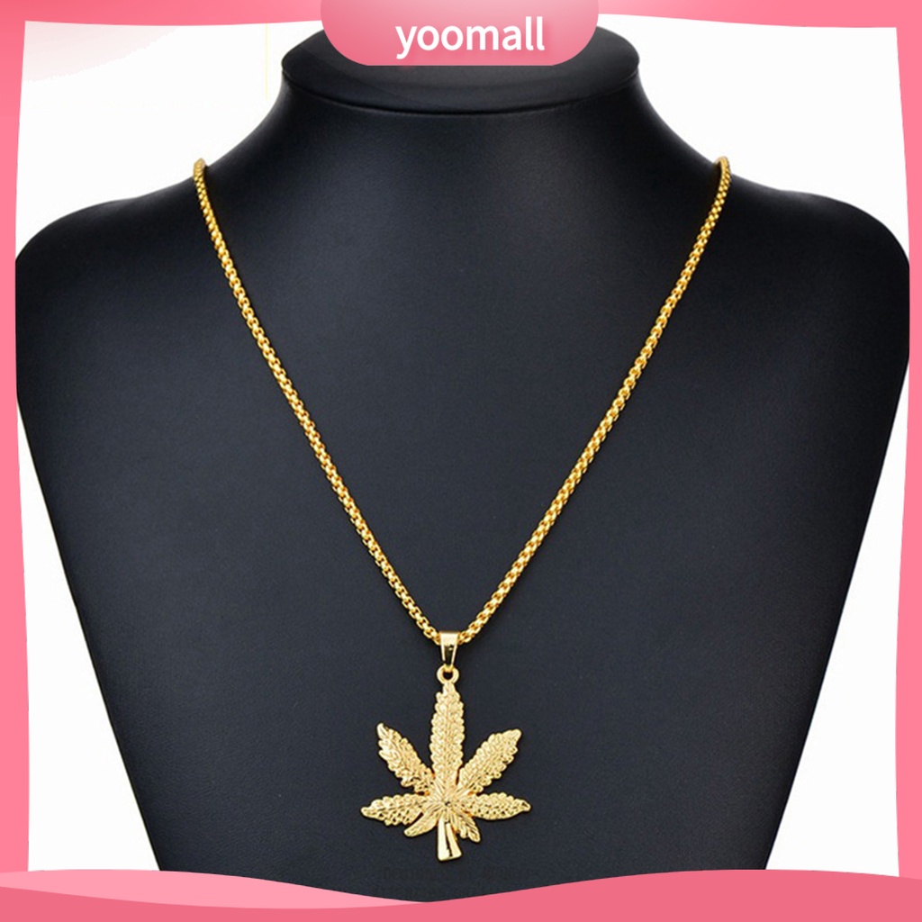 Vòng cổ Mạ Điện Mặt Hình Lá Phong Phong Phong Cách Hàn Quốc Cho Nam Nữ