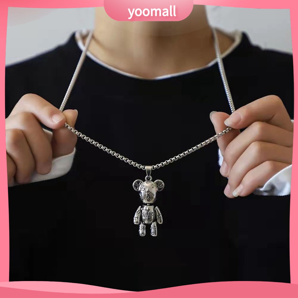 [YM] Vòng cổ Mặt Hình Gấu Robot Bóng Cao Có Thể Di Chuyển Không Gây Dị Ứng Thời Trang Punk Hip Hop Làm Quà Tặng Cho Bữa Tiệc