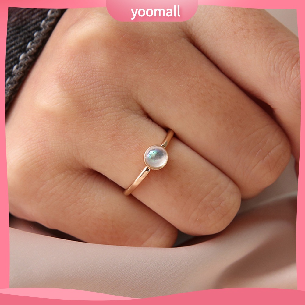 Nhẫn Mỏng Đính Ngọc Trai Giả Thanh Lịch Cho Nữ