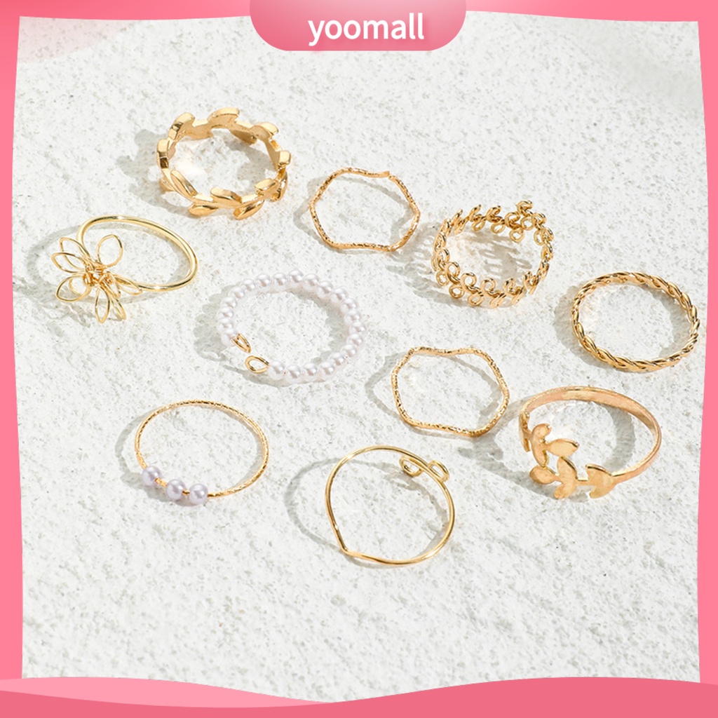 Set 10 Nhẫn Đeo Khớp Ngón Tay Phong Cách Bohemian