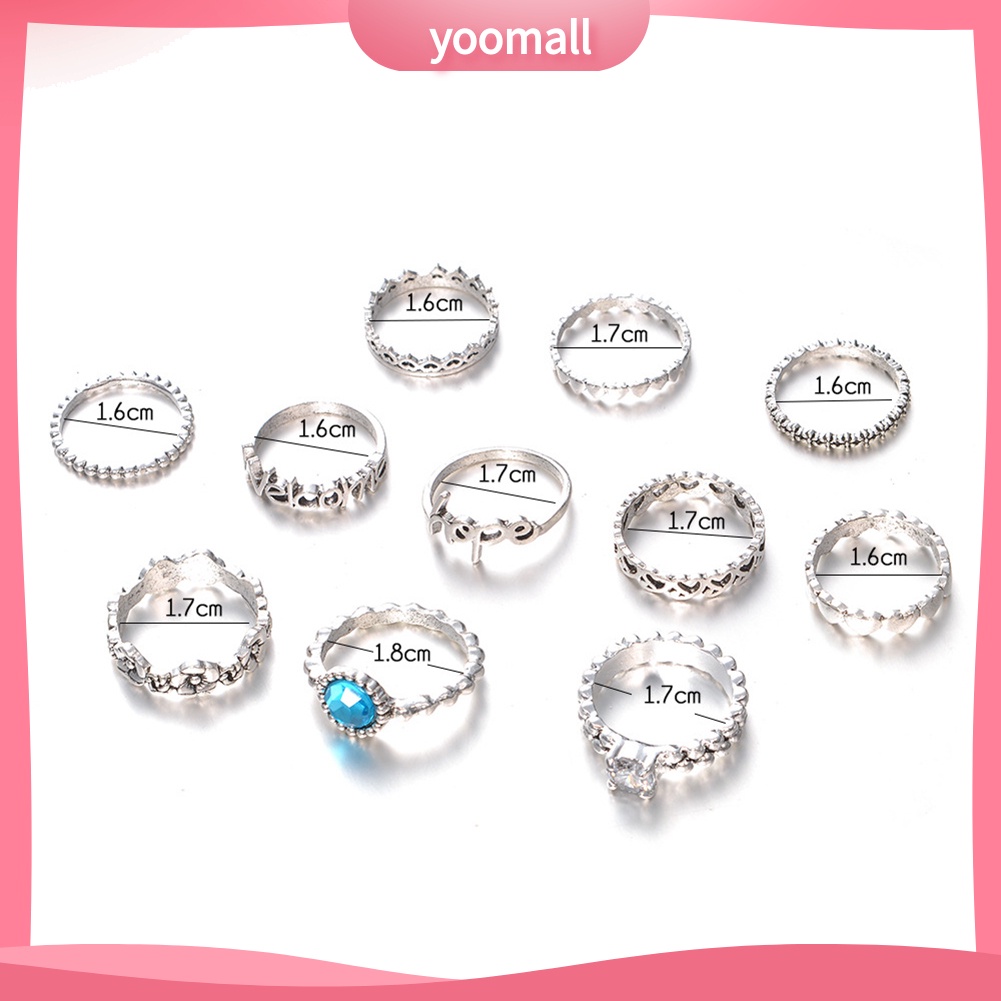 Set 11 Nhẫn Đeo Khớp Ngón Tay Thời Trang Nữ