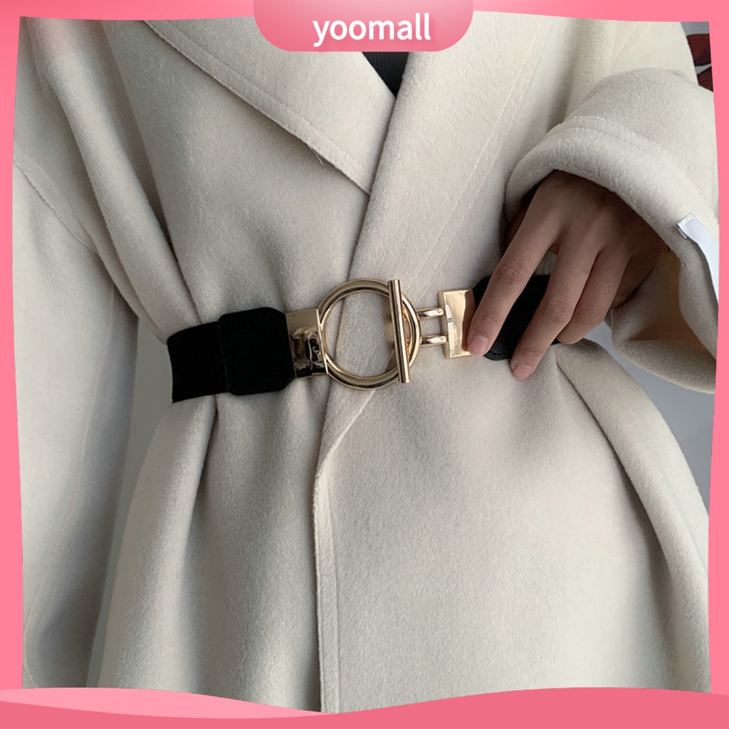 Thắt Lưng Giả Da Bản Rộng Co Giãn Cài Khóa Hợp Kim Tùy Chỉnh Thời Trang Cho Nữ