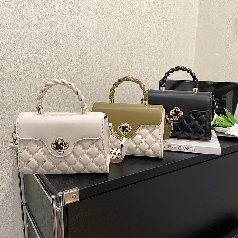 Túi Đeo Chéo Hình Vuông Nhỏ Đơn Giản Đính Kim Cương Tương Phản Thời Trang Cho Nữ