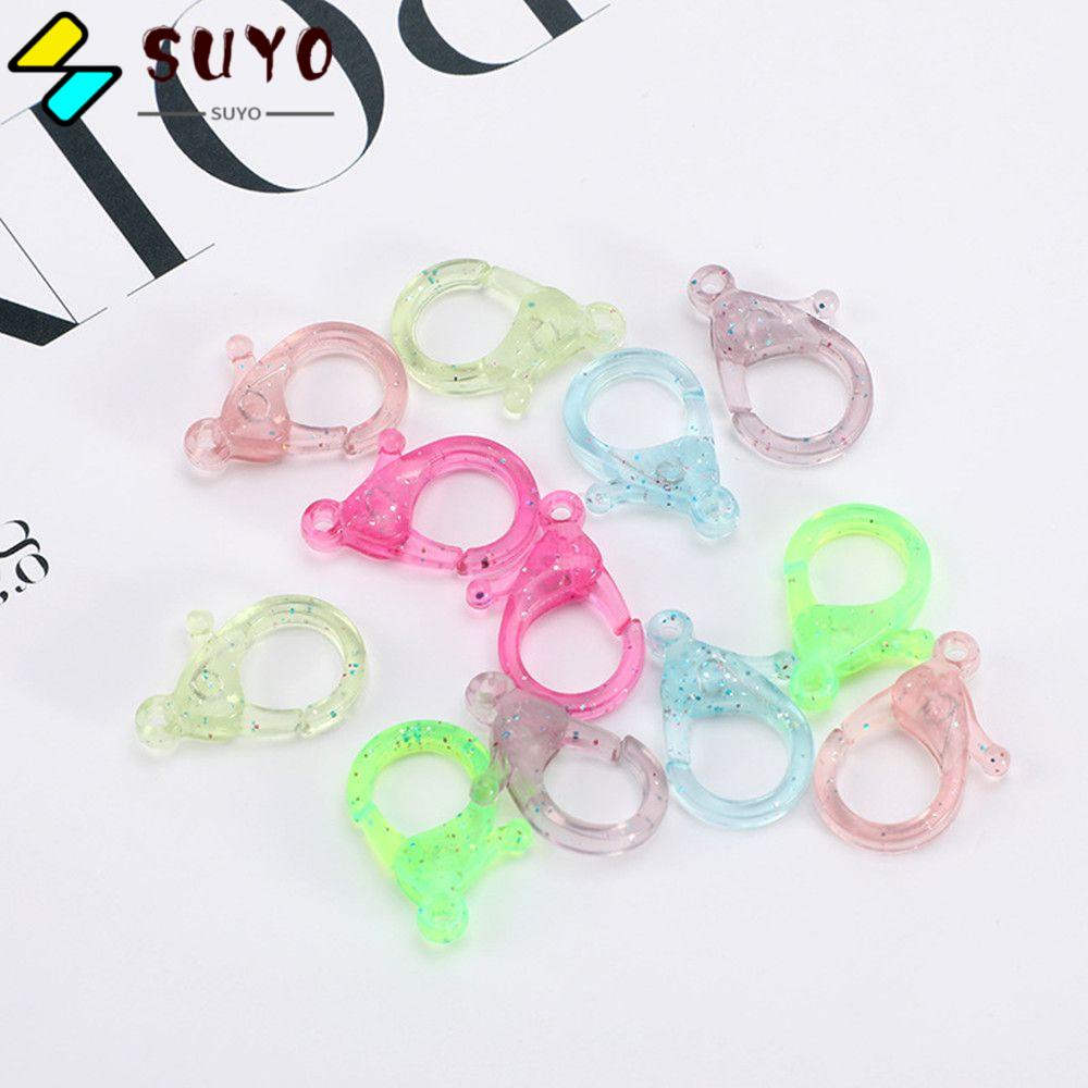 SUYO Set 10 Móc Càng Cua Bằng Nhựa Acrylic Nhiều Màu Sắc Dùng Làm Đồ Trang Sức Thủ Công