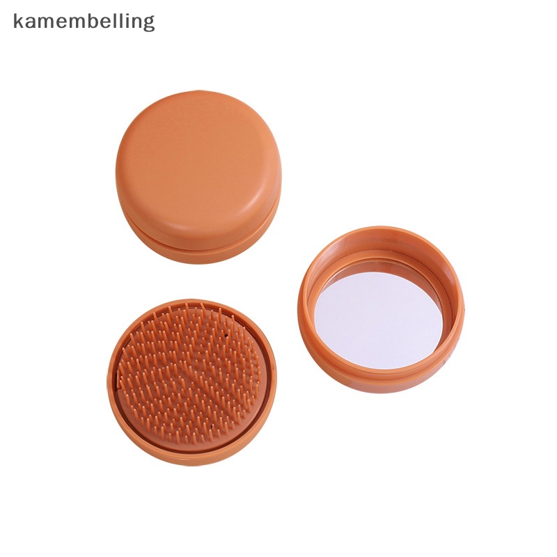 1 Lược Chải Tóc Massage Da Đầu Mini Tích Hợp Gương Trang Điểm Tiện Dụng