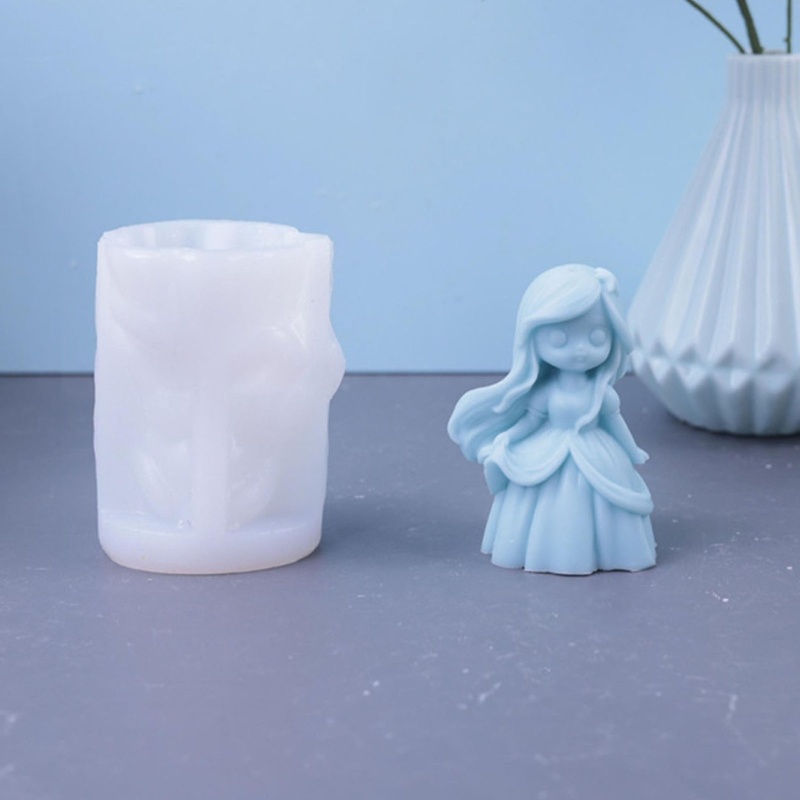 Khuôn Làm Nến Hình Búp Bê Công Chúa Gypsum Bằng Nhựa Resin DIY
