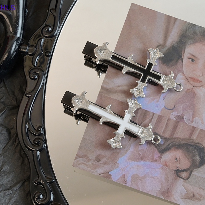 Kẹp Tóc Hình Thánh Giá Bằng Kim Loại Phong Cách Punk Hiphop Độc Đáo Mới