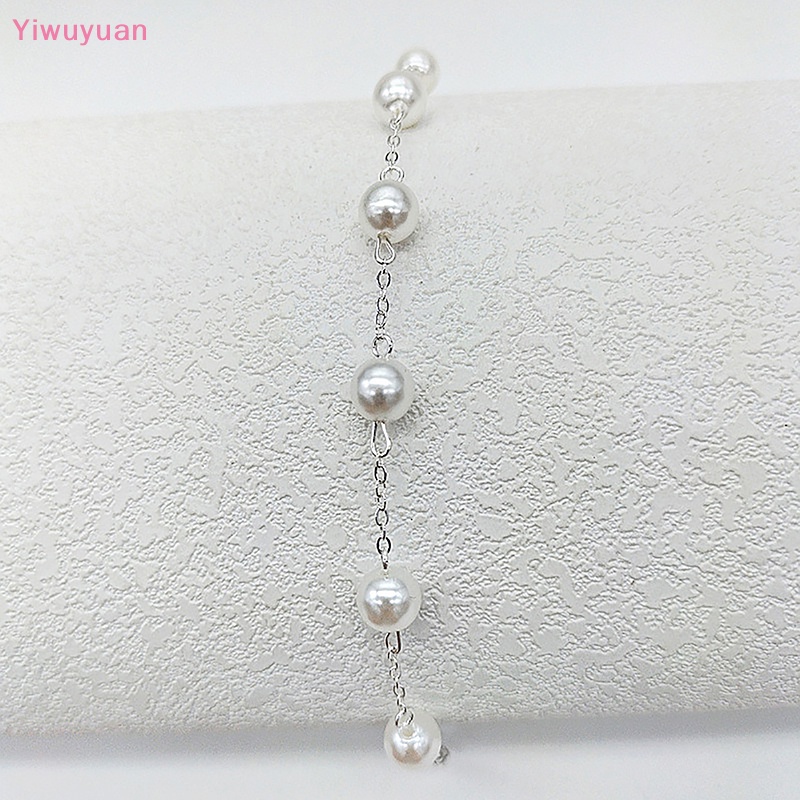 < Yiwuyuan > Vòng Tay Chuỗi Hạt Ngọc Trai Màu Vàng / Bạc Phong Cách Đường Phố Đơn Giản Thanh Lịch Cho Nữ