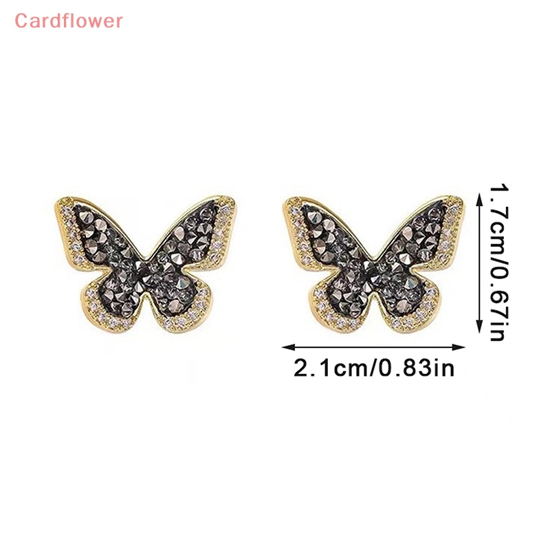 Khuyên Tai Hình Bướm Đen Đính Đá Zircon Thời Trang Cho Nữ