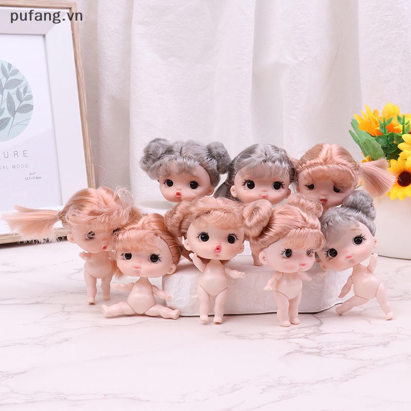 Pufang new mini 8.8cm doll cute face girl doll nude body dolls diy toys gift for girls vn