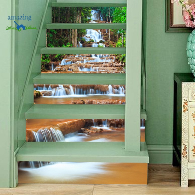 Miếng Dán Trang Trí Cầu Thang Hình Tháp Nước 3D Độc Đáo