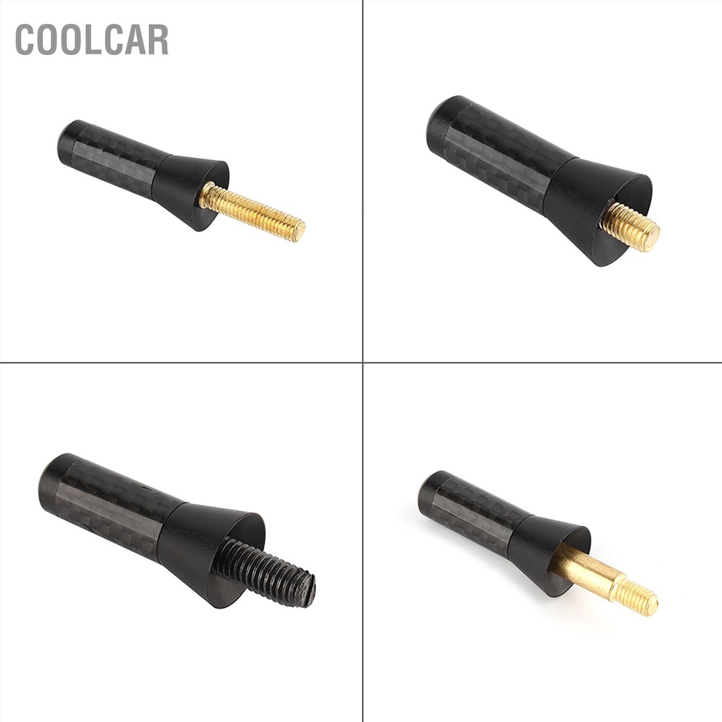 CoolCar 3.5 cm Sợi Carbon Vít Nhôm Ô Tô Trang Trí Ngắn Ăng Ten Đa Năng