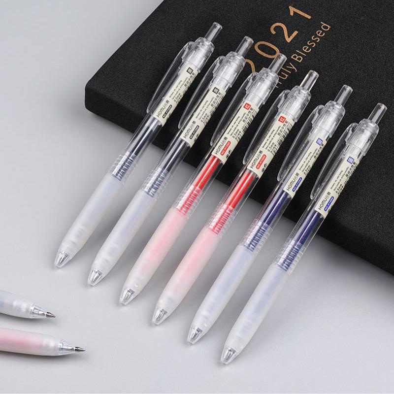 Bút gel bấm HOMU No.H1088 Smooth writing mực xanh, đỏ, đen