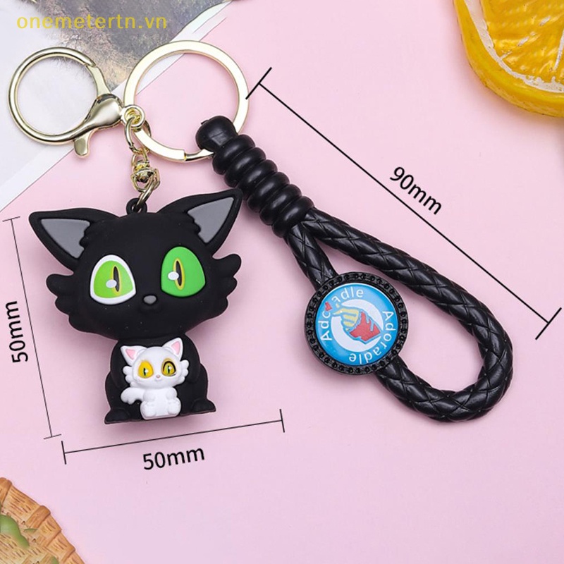 Móc Khóa Hình Búp Bê Mèo Anime Bằng Kim Loại Dễ Thương