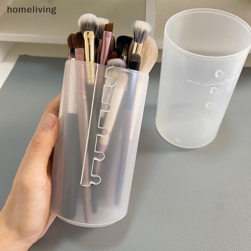 Giá Đỡ Cọ Trang Điểm Bằng PVC Có Thể Điều Chỉnh Chiều Cao Kèm Nắp Đậy Tiện Lợi