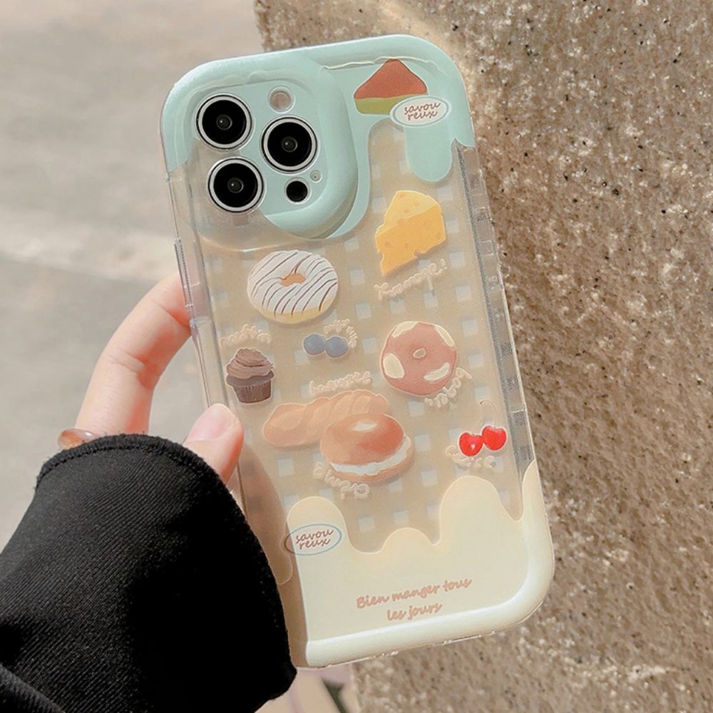 Ốp Điện Thoại TPU Mềm Chống Sốc Họa Tiết Bánh Donut Thời Trang Cho IPhone 11 12 13 14 Pro Max