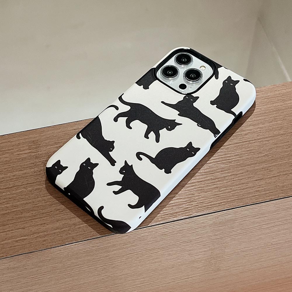 Ốp Điện Thoại Cứng Hình Mèo Đen Cho iphone 11 12 12pro 12promax 13 13pro 13promax 14 14pro 14promax 15 15pro 15plus 15promax