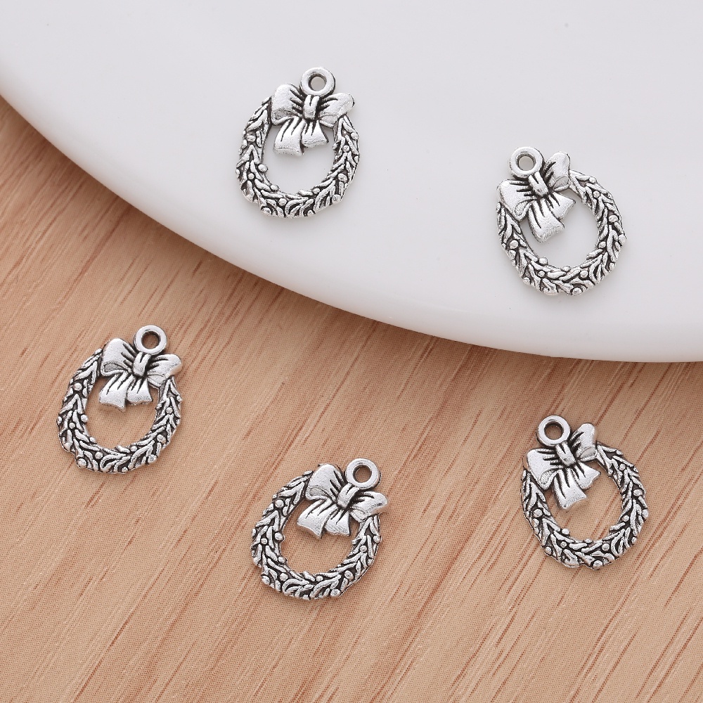 Set 30 Mặt Vòng cổ Hình Hoa Bằng Hợp Kim Bạc Phong Cách Vintage Thời Trang Cho Nữ