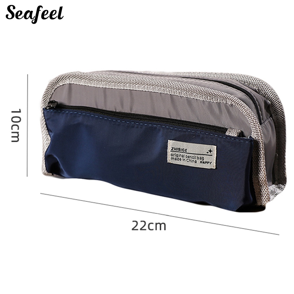 Túi Đựng Bút Bằng Vải Bạt Ba Ngăn Sức Chứa Lớn Có Khóa Kéo Đa Năng Nhiều Màu Sắc