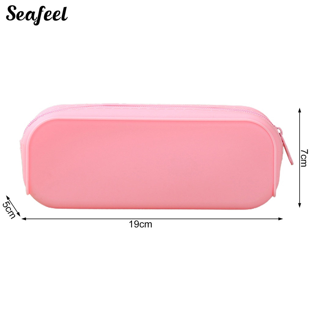 Túi Đựng Bút Bằng Silicon Mềm Chống Nước Có Khóa Kéo Cho Học Sinh