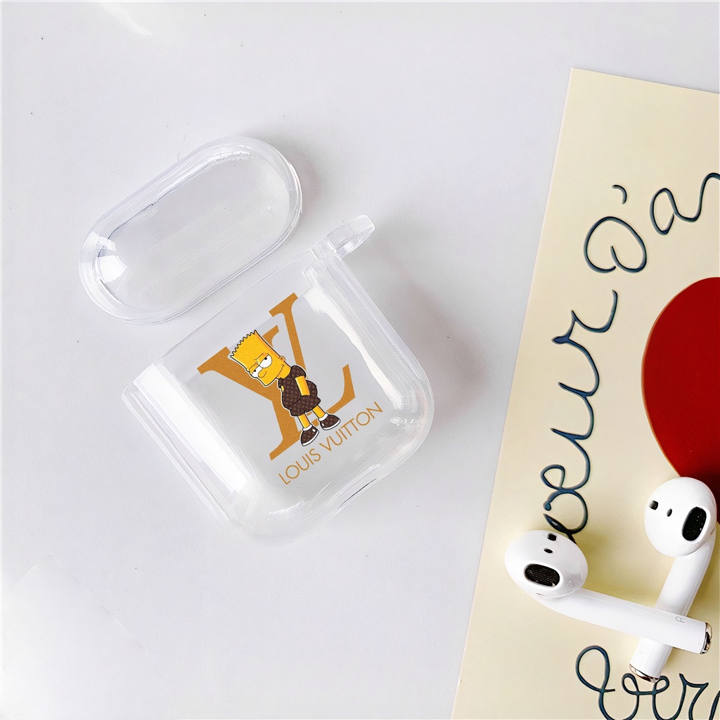 Ốp tai nghe Airpods 1 2 3 pro 2 i12 Louis vuitton vỏ bảo vệ tai nghe airpods ốp tai nghe airpods silicon trong suốt