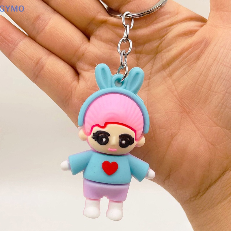 Móc Khóa Hình Búp Bê Hoạt Hình Bằng PVC Mềm Mại