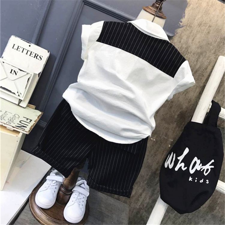 Set Đồ Mùa Hè Tay Ngắn Phong Cách Preppy Mới Cho Bé Trai 0-3 Tuổi 5-7 - 8 Tháng Tuổi