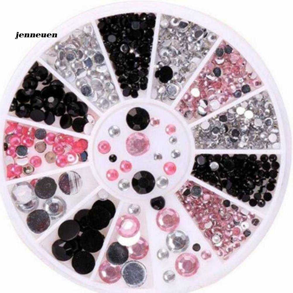 Khay Bánh Xe 13 Ngăn Đựng Hạt Đá 3D Tự Trang Trí Móng Tay