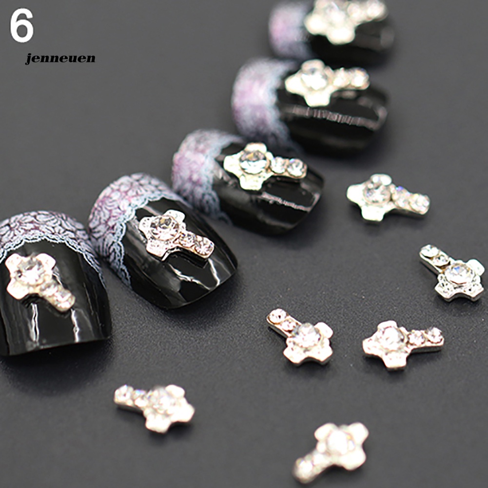 Set 10 Phụ Kiện Trang Trí Móng Tay Nghệ Thuật Bằng Hợp Kim 3D DIY