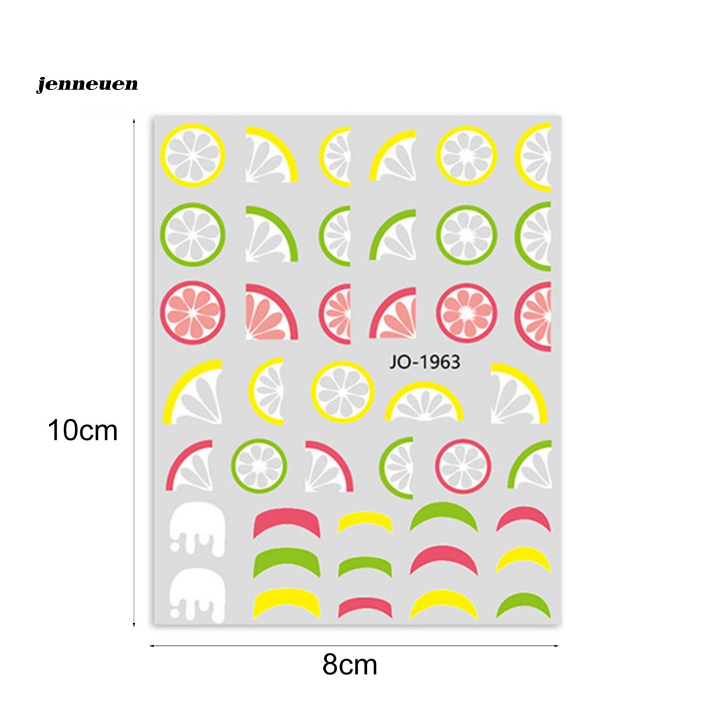 Nhãn Dán Móng Tay Tự Dính Chủ Đề Trái Cây 6 Kiểu Cho Salon