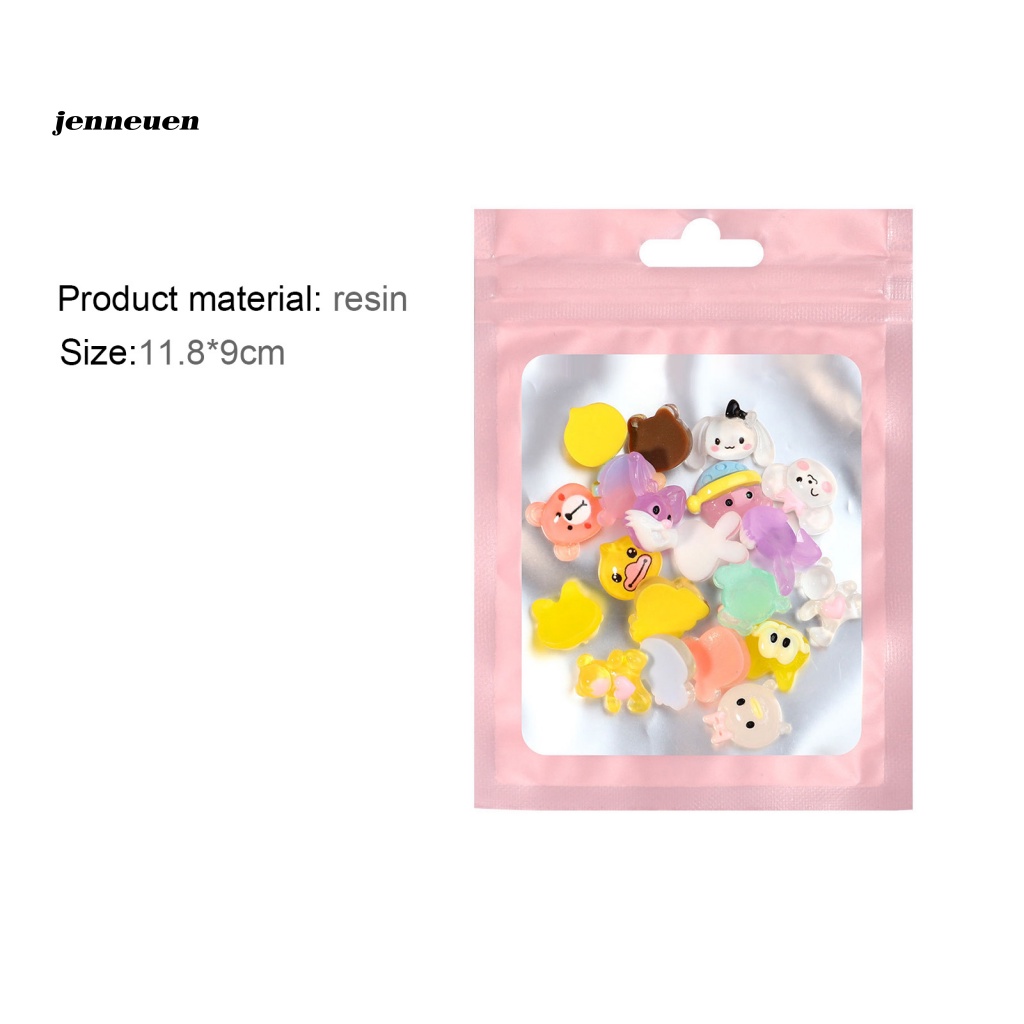 Set 20 Phụ Kiện Trang Trí Móng Tay Mini Hình Động Vật Dễ Thương Màu Sắc