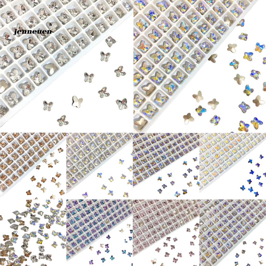 Bộ 50 Phụ Kiện Trang Trí Móng Tay Hình Bươm Bướm Xinh Xắn