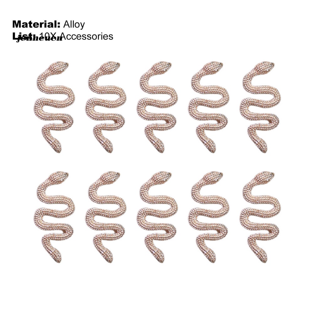 Set 10 Phụ Kiện Trang Trí Móng Tay Không Phai Hình Rắn Thời Trang