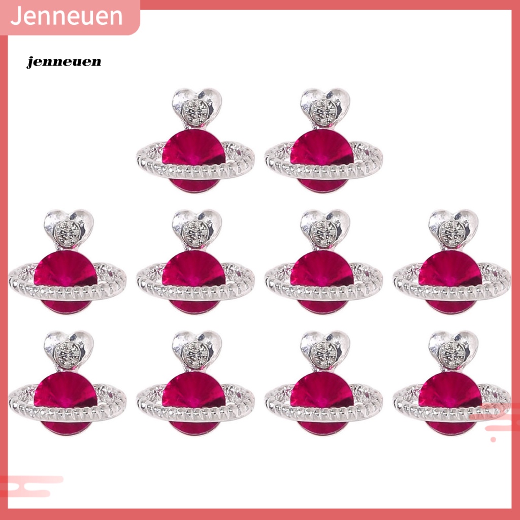 Set 10 Phụ Kiện Trang Trí Móng Tay Nghệ Thuật Bằng Hợp Kim Đính Đá Zircon Đẹp Mắt