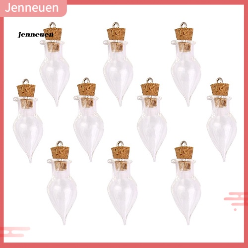 Set 10 Lọ Điều Ước Bằng Thủy Tinh Hình Giọt Nước Có Nút Bần