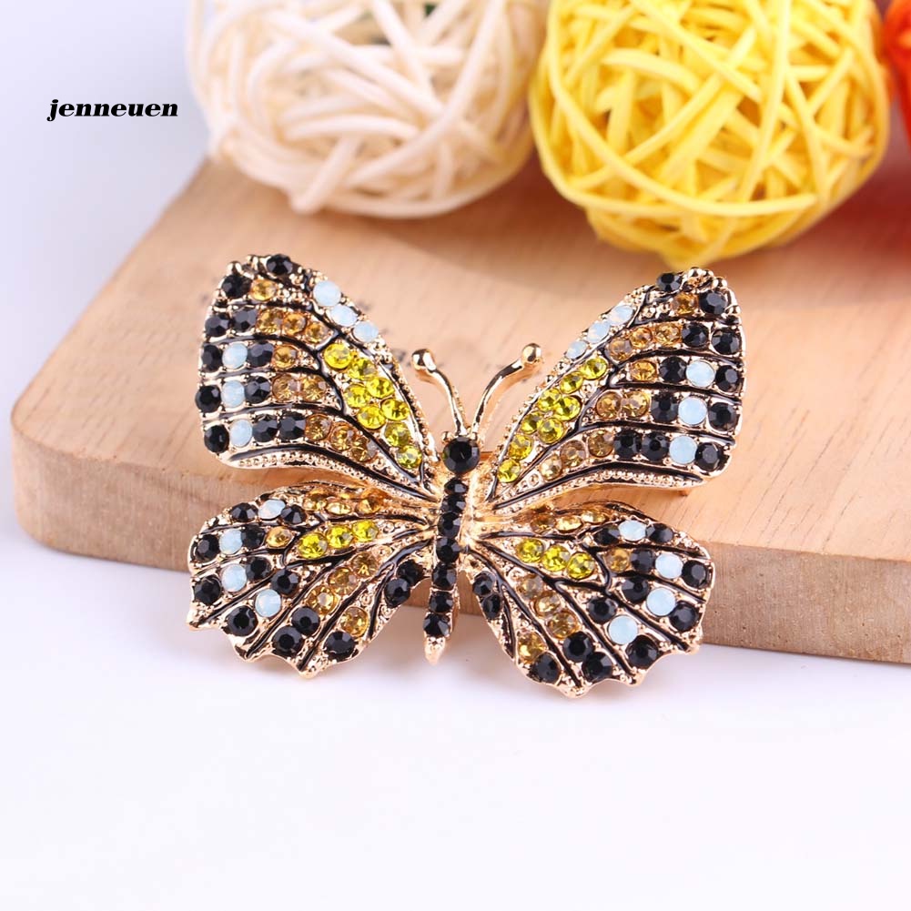 Ghim Cài Áo Hình Bướm Đính Đá Nhiều Màu Sắc Cho Nữ